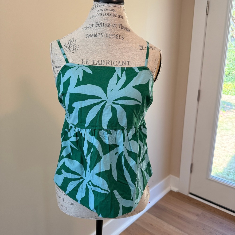 Free Assembly Women's Green/Blue Tropical Tank Size S